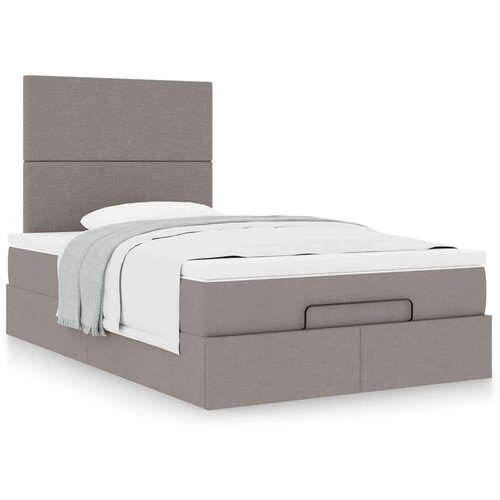 vidaXL Otomanski posteljni okvir z vzmetnico taupe 120x200 cm blago Cene