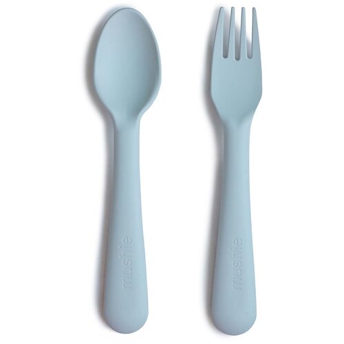 Mushie Fork and Spoon Set pribor Powder Blue 2 kos Cene