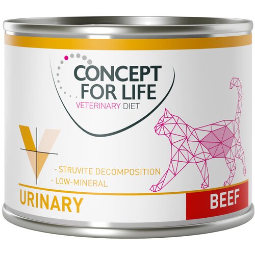 Concept for Life Ekonomično pakiranje Veterinary Diet 24 x 200 g /185 g - Urinary govedina 24 x 200 g Slike