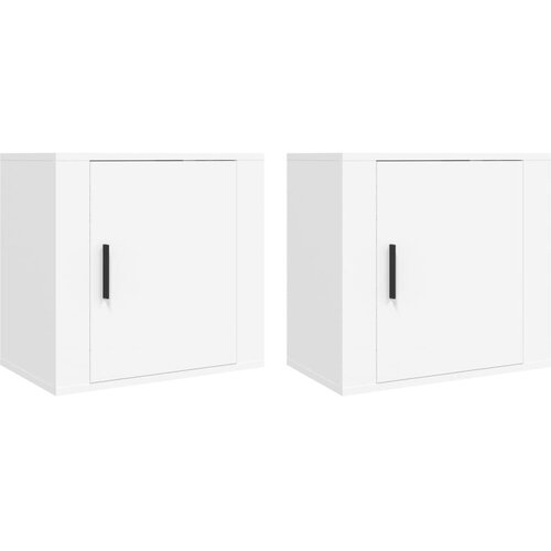 Maison Chic Stenski Dvo delni komplet Nočne omarice - Nočne mize bela 50x30x47 cm, (21688430) Slike