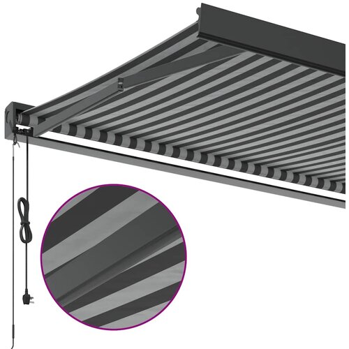 Tenda na uvlačenje antracit-bijela 3,5x2,5 m tkanina i aluminij Slike