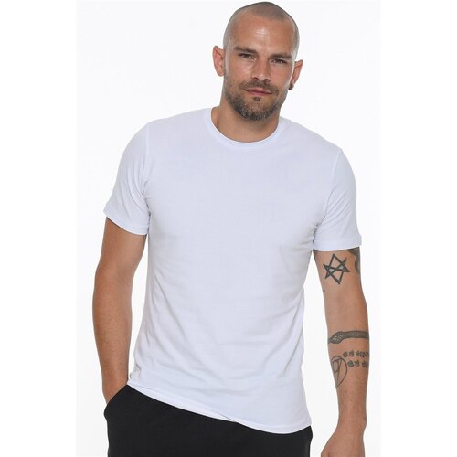 Dewberry T8569 BICYCLE COLLAR MEN'S T-SHIRT-WHITE OPTICAL Cene