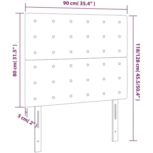  Uzglavlja 2 kom krem 90x5x78/88 cm od tkanine Slike