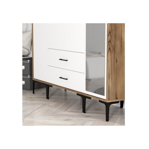 Hanah home kumsal str - walnut, white walnutwhite wardrobe Slike