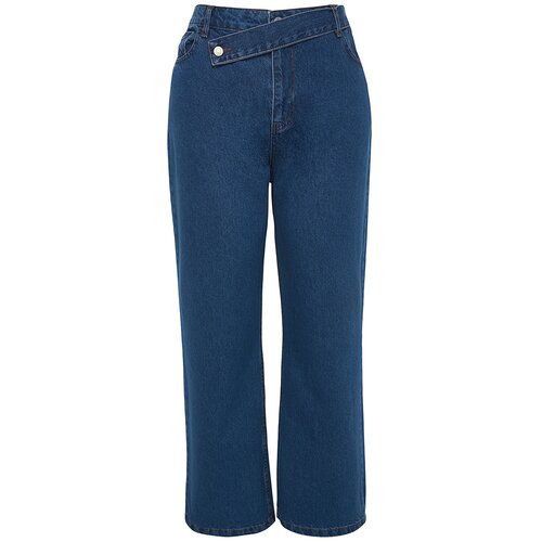 Trendyol Curve Blue Normal Waist Additional Features None Available Straight Plus Size Jeans Cene