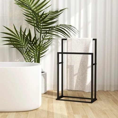  Samostojeći stalak za ručnike crni 48 x 24 x 78,5 cm željezni