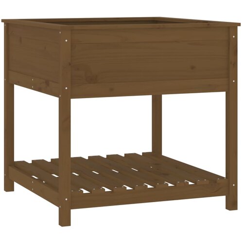 Maison Chic Visoka greda - Greda - Cvetlični Lonec s polico med. rjava 82,5x82,5x81 cm trdna borovina, (21789604) Cene