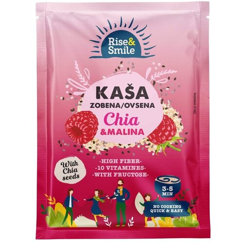  rise&amp;amp;smile ovsena ka&amp;scaron;a čia semenke i malina 65g Slike