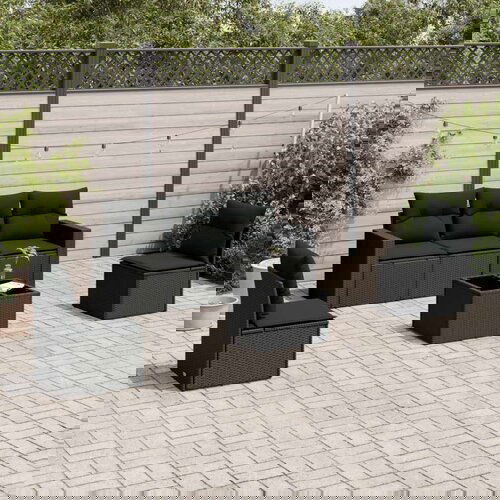  6-dijelni set vrtnih sofa s jastucima crni od poliratana Cijene