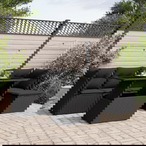 vidaXL 6-dijelni set vrtnih sofa s jastucima crni od poliratana Cijene