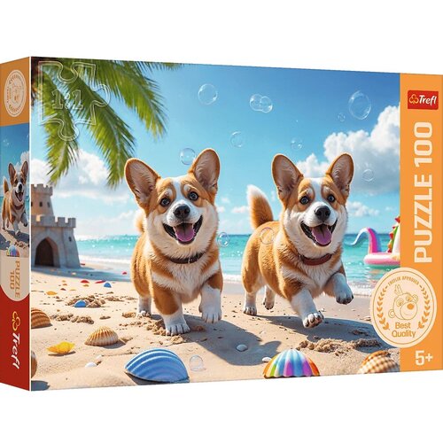 Trefl Puzzle Kuce Corgi - 100 delova Slike