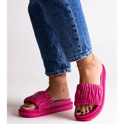 Big Star Pink ruched flip-flops Slike