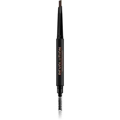 Makeup Revolution Duo Brow Definer natančni svinčnik za obrvi odtenek Medium Brown 0,25 g Cene