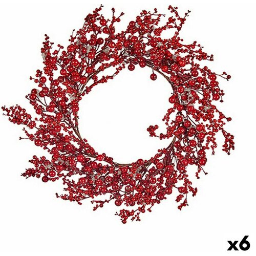  Vianočn&amp;aacute; koruna Krist+ Rdeča Plastika 48 x 10 x 48 cm (6 kosov) Slike