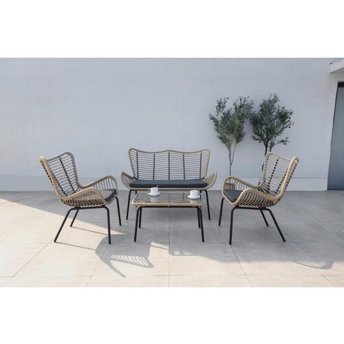 Acamp Lounge Garnitura Korfu, 4-Delni Set, Temno Siva Cene