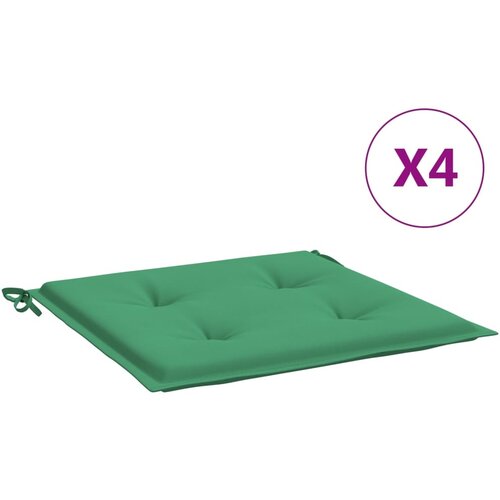 VidaXL jastuci za vrtne stolice 4 kom zeleni 50 x 50 x 3 cm od tkanine Slike