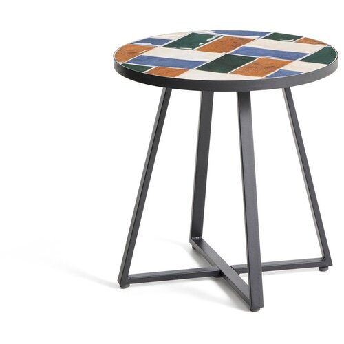 Kave Home Okrugao vrtni stolić s keramičkom daskom &amp;oslash; 45 cm Tella &amp;ndash; Slike