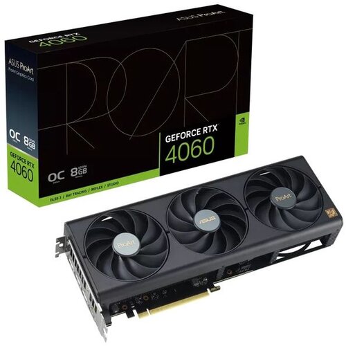 Asus Video Card NVidia ProArt GeForce RTX4060 OC Edition 8GB GDDR6 VGA bring elegant and minimalist style to empower creator PC builds, PCIe 4.0, 1xHDMI 2.1a, 3xDisplayPort 1.4a - 90YV0JM0-M0NA00 Cene