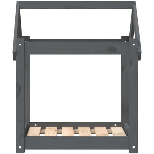  Krevet za pse sivi 61 x 50 x 70 cm od masivne borovine Slike