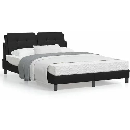 vidaXL Okvir za krevet s LED svjetlima crni 140x190 cm od umjetne kože