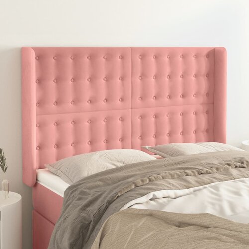 vidaXL Vzglavje z ušesi roza 147x16x118/128 cm žamet Cene
