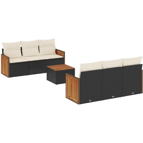 Maison Chic Seti vrtnega pohištva - Vrtna garnitura - Vrtni pohištvo set 7-delna z blazinami črn poli ratan, (21803124) Cene