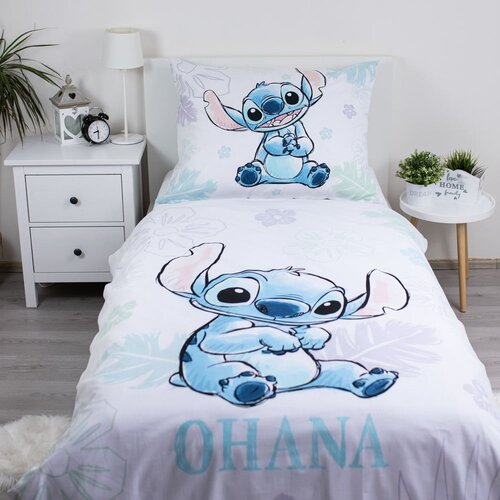 Jerry Fabrics Bijela pamučna dječja posteljina za krevet za jednu osobu 140x200 cm Lilo and Stitch &amp;quot;Ohana White&amp;quot; &amp;ndash; Slike