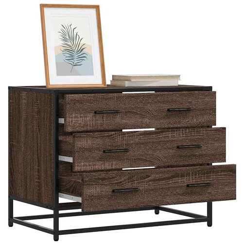 vidaXL Omarica s predali črna 70x41x56 cm konstruiran les Cene