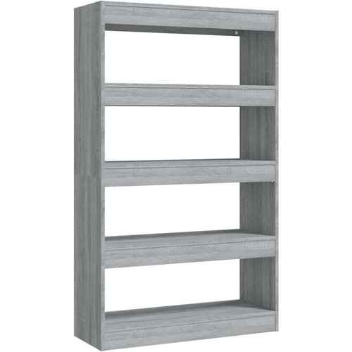 VidaXL knjižna omara/pregrada siva sonoma 80x30x135 cm Slike