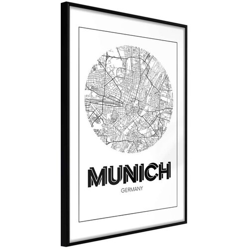  Poster - City Map: Munich (Round) 40x60 Slike