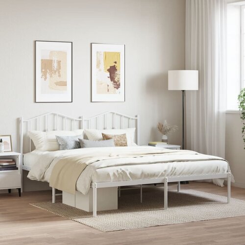vidaXL Metalni okvir za krevet s uzglavljem bijeli 160x200 cm Cijene