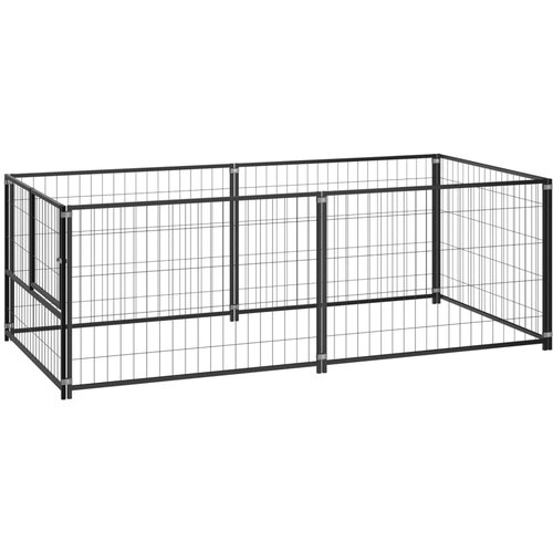 vidaXL Pasji boks črn 200x100x70 cm jeklo Cene
