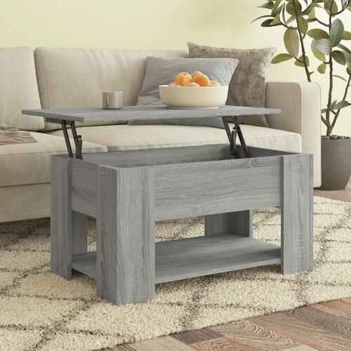 The Living Store Klubska mizica siva sonoma 79x49x41 cm konstruiran les - Klubska Mizica, (21575298) Slike