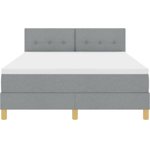  LED Box Spring Krevet Svijetlo siva 160 x 200 cm tkanina Slike