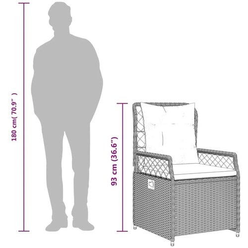 VidaXL 5-dijelni vrtni blagovaonski set s jastucima od poliratana crni Slike