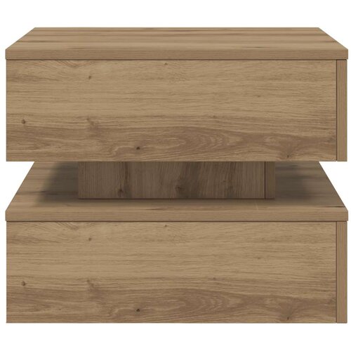  Stolić za kavu s LED svjetlima boja hrasta artisan 50x50x40 cm Slike