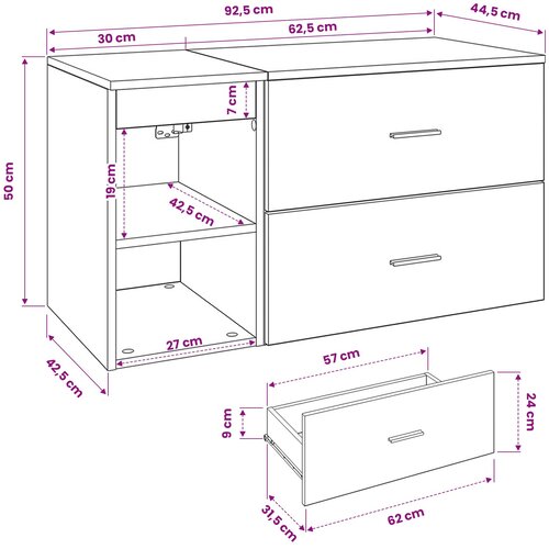  Set namje&amp;scaron;taja za kupaonicu 2 kom. Staro drvo Konstruirano drvo Smeđa 62,5 x 44,5 x 50 cm Slike