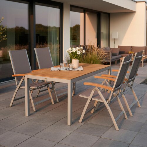 Gardenson vrtna garnitura naxos aluminij siva, srebrne barve, barve akacije siva, srebrne barve, barve akacije Cene
