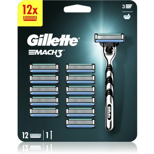 Gillette Mach3 brijač sa 12 zamenljivih dopuna za brijanje Slike