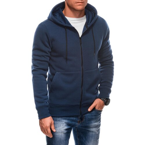 Edoti BASIC men's unzipped sweatshirt with hood - navy blue Slike