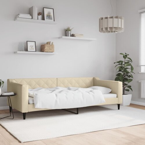 VidaXL Raztegljiva postelja krem 90x200 cm blago Slike