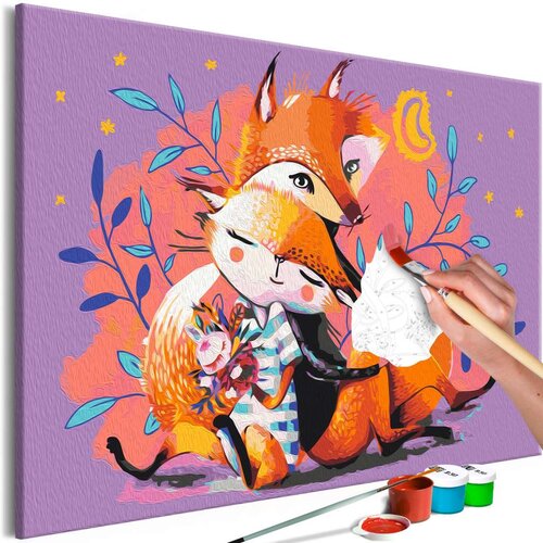  Slika za samostalno slikanje - Fox Family 60x40 Slike