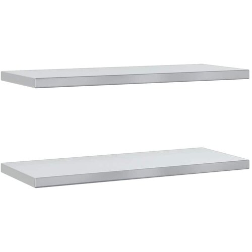 Maison Chic 2 kosi Stenske Police - Viseče police 75x30x3 cm srebrna nerjaveče jeklo, (21758613) Slike
