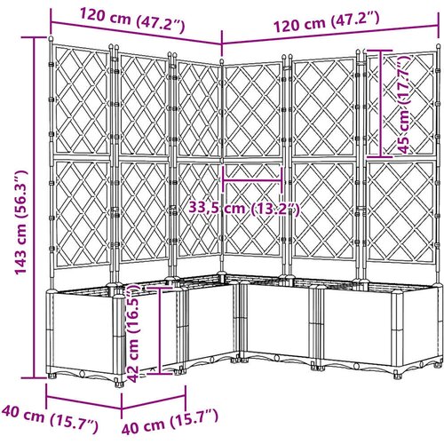  Vrtna saksija 5 pcs Crna 120 x 120 x 143 cm Plastika Slike