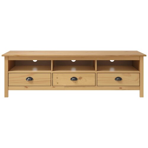 Maison Chic TV omarica - TV stojalo - Televizijska omarica Hill medeno rjava 158x40x47 cm trdna borovina, (21699623) Slike