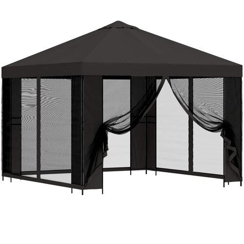 vidaXL Vrtni gazebo s stranskimi stenami 3 x 3 m Antracit, (5000218833) Cene