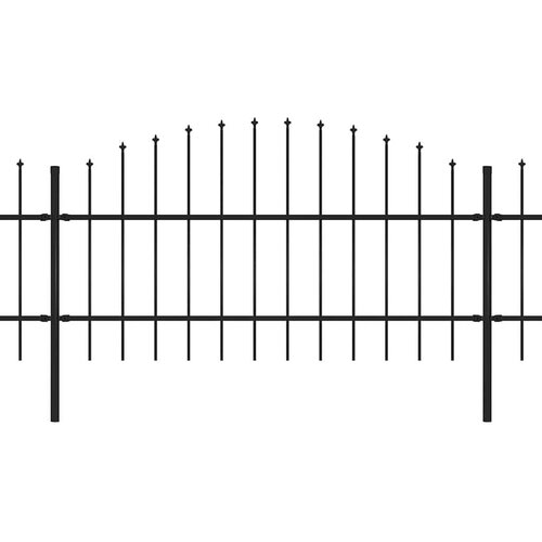  Vrtna ograda s vrhom koplja Čelik 1781 5 x 100 cm Crna - 1 1781.5 cm 75-100 cm Slike