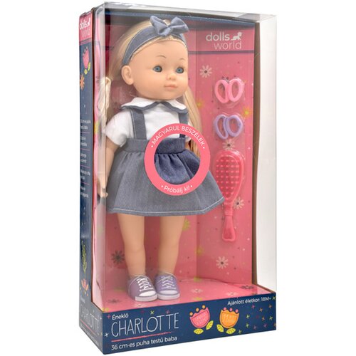 Imc Toys Dolls World: Lutka Charlotte koja govori mađarski, u traper suknji Slike