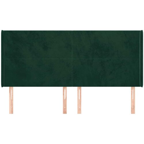  Uzglavlje s u&amp;scaron;ima tamnozeleno 203x16x118/128 cm bar&amp;scaron;unasto Slike