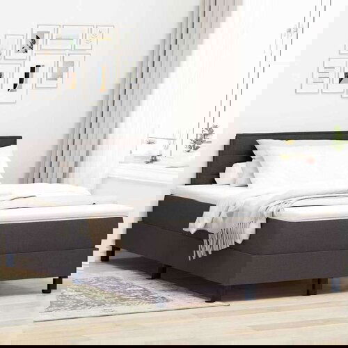  Boxspring krevet s madracem Tamno smeđa 120 x 200 cm tkanina Cijene